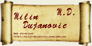 Milin Dujanović vizit kartica